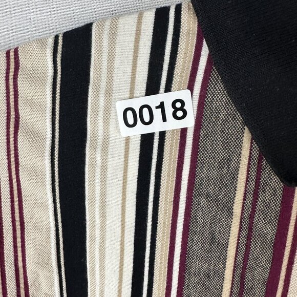 VINTAGE STREETWEAR MEN"S  PULLOVER POLO SHIRT, VERTICAL STRIPED, COLLARED, 2X - Picture 13 of 13